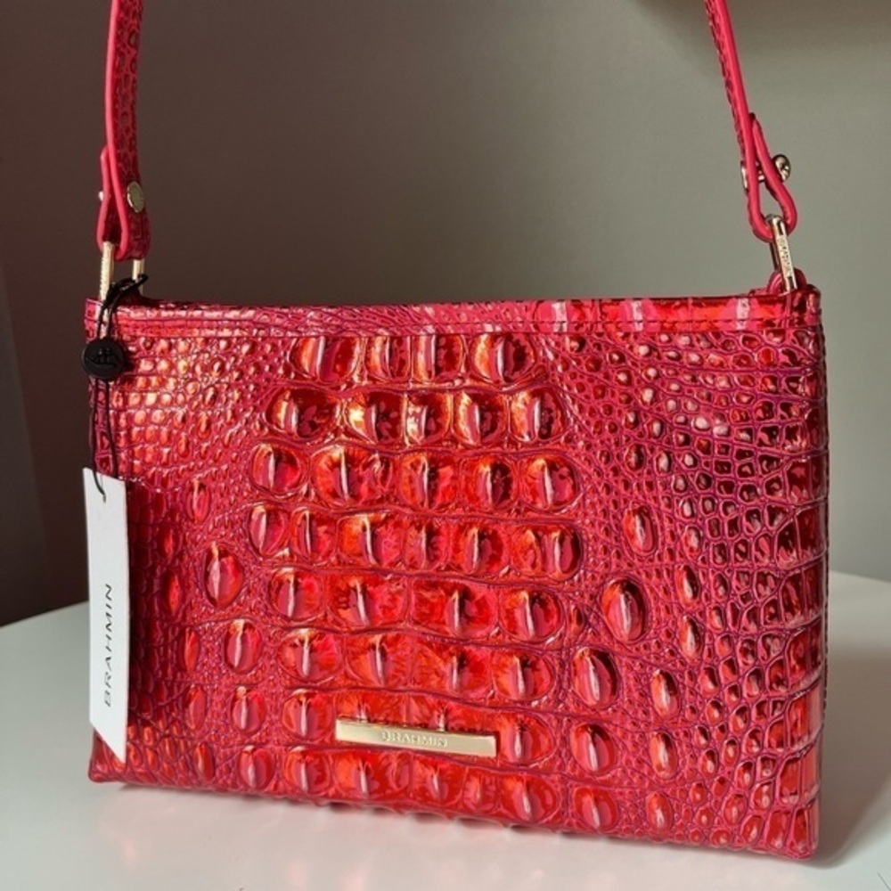 Brahmin Lorelei Shoulder Bag Red Dragon Melbourne Leather NWT
